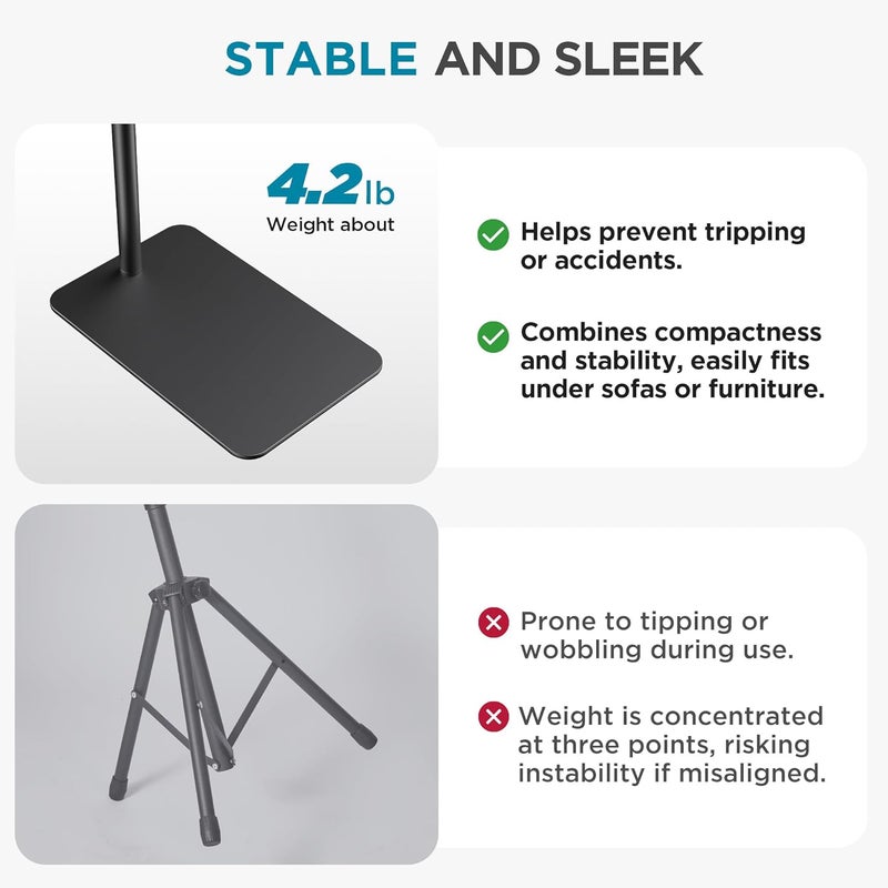 InnoGear Tablet Floor Stand, Overhead Bed Phone Stand Adjustable Holder Universal Floor Stand Compatible with iPhone iPad Pro Air Mini, Samsung Tab, Kindle, E-Readers (Large) - Image 2